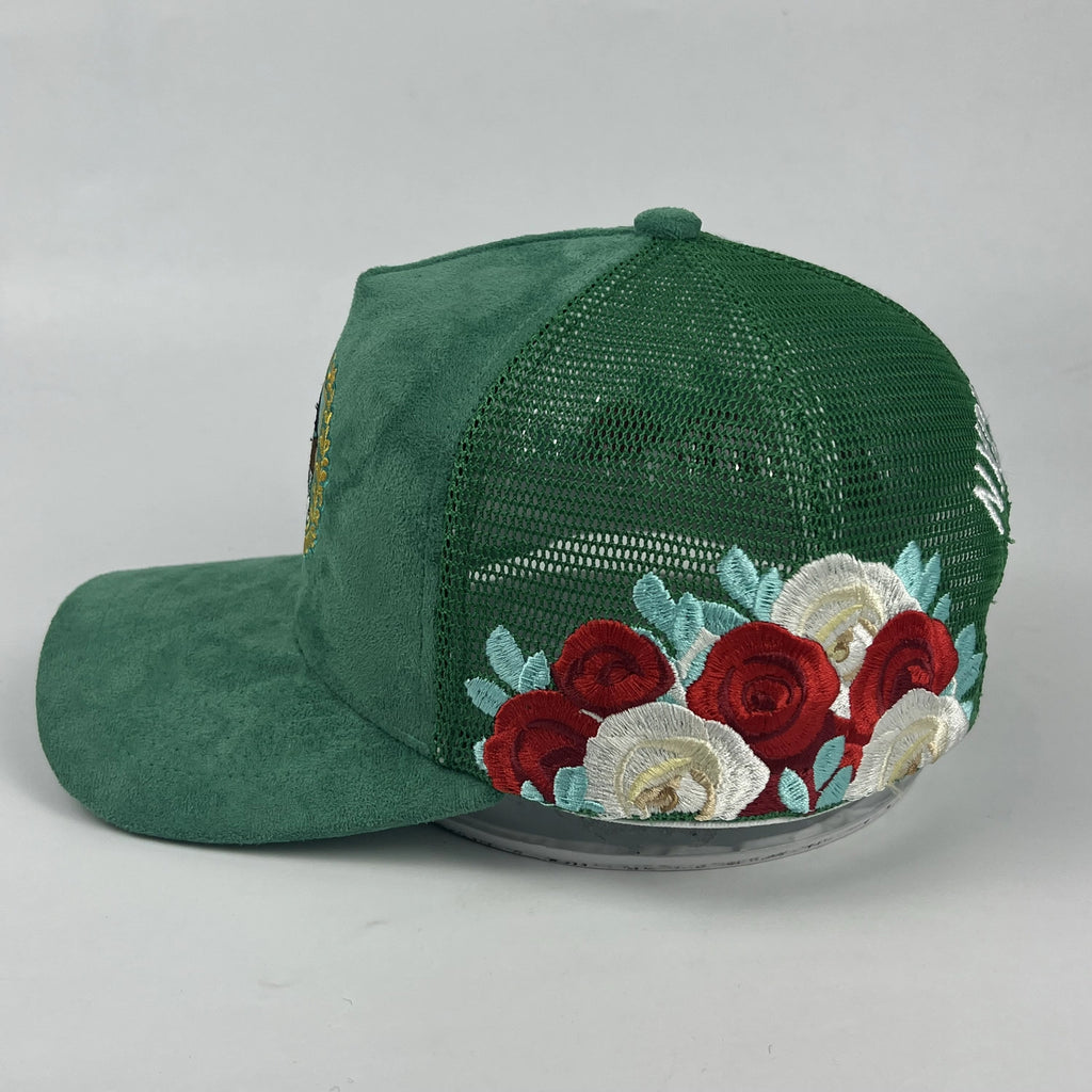 The Derby Crown Emerald Suede Trucker Ha