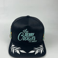 The Derby Crown Black & Baby Blue Satin-Lined Snapback