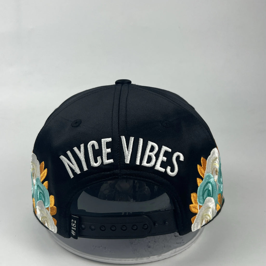 The Derby Crown Black & Baby Blue Satin-Lined Snapback