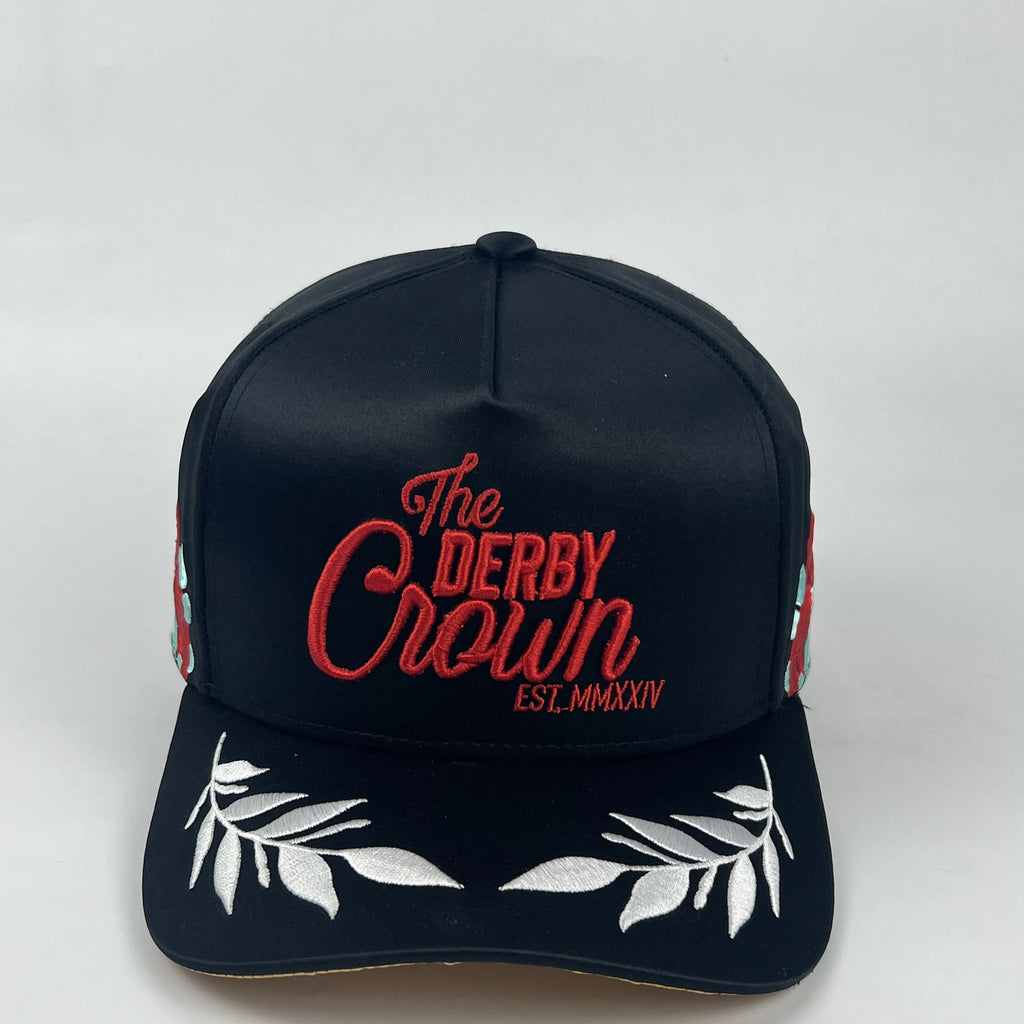 The Derby Crown Black & Red Satin-Lined Snapback