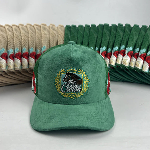 The Derby Crown Emerald Suede Trucker Ha